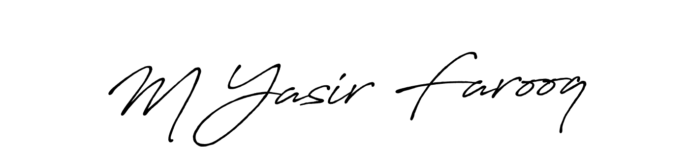 Create a beautiful signature design for name M Yasir Farooq. With this signature (Antro_Vectra_Bolder) fonts, you can make a handwritten signature for free. M Yasir Farooq signature style 7 images and pictures png