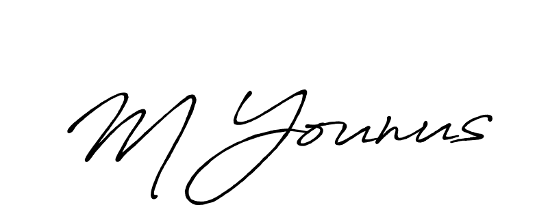 Also we have M Younus name is the best signature style. Create professional handwritten signature collection using Antro_Vectra_Bolder autograph style. M Younus signature style 7 images and pictures png