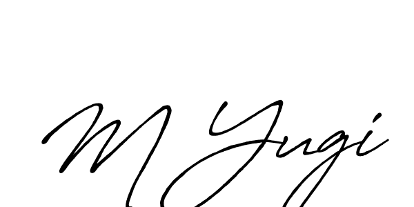 How to make M Yugi name signature. Use Antro_Vectra_Bolder style for creating short signs online. This is the latest handwritten sign. M Yugi signature style 7 images and pictures png