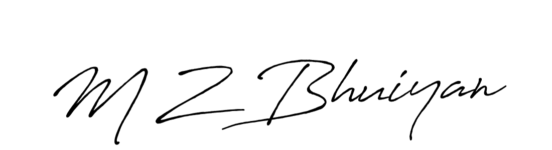 You should practise on your own different ways (Antro_Vectra_Bolder) to write your name (M Z Bhuiyan) in signature. don't let someone else do it for you. M Z Bhuiyan signature style 7 images and pictures png