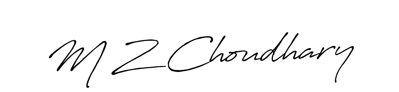 How to make M Z Choudhary signature? Antro_Vectra_Bolder is a professional autograph style. Create handwritten signature for M Z Choudhary name. M Z Choudhary signature style 7 images and pictures png