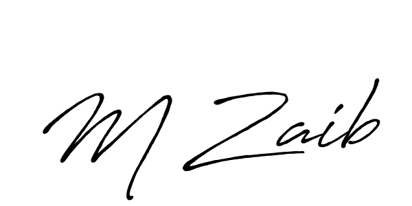 Make a beautiful signature design for name M Zaib. With this signature (Antro_Vectra_Bolder) style, you can create a handwritten signature for free. M Zaib signature style 7 images and pictures png