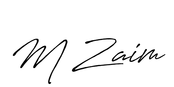 Make a beautiful signature design for name M Zaim. With this signature (Antro_Vectra_Bolder) style, you can create a handwritten signature for free. M Zaim signature style 7 images and pictures png