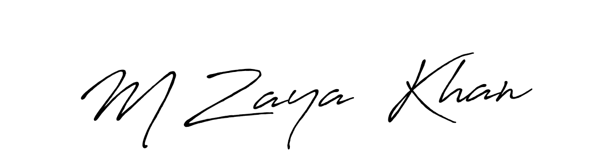 Use a signature maker to create a handwritten signature online. With this signature software, you can design (Antro_Vectra_Bolder) your own signature for name M Zaya  Khan. M Zaya  Khan signature style 7 images and pictures png