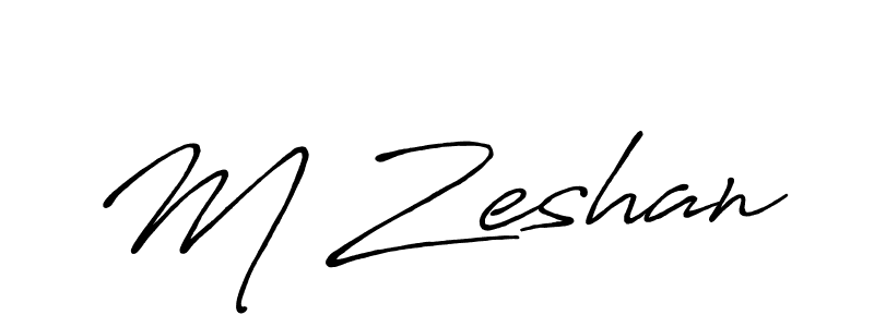Use a signature maker to create a handwritten signature online. With this signature software, you can design (Antro_Vectra_Bolder) your own signature for name M Zeshan. M Zeshan signature style 7 images and pictures png