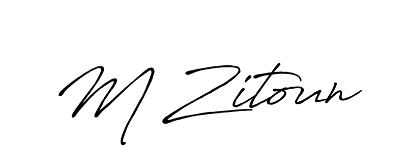 Also You can easily find your signature by using the search form. We will create M Zitoun name handwritten signature images for you free of cost using Antro_Vectra_Bolder sign style. M Zitoun signature style 7 images and pictures png