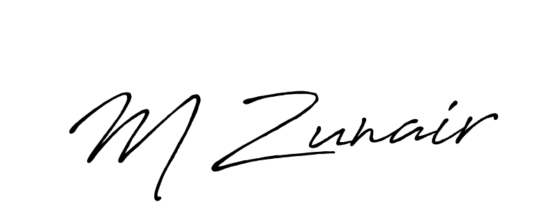 Also we have M Zunair name is the best signature style. Create professional handwritten signature collection using Antro_Vectra_Bolder autograph style. M Zunair signature style 7 images and pictures png