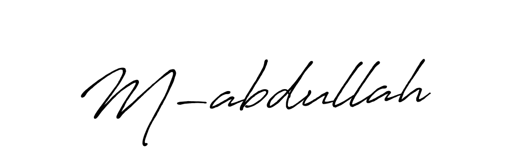 How to make M-abdullah name signature. Use Antro_Vectra_Bolder style for creating short signs online. This is the latest handwritten sign. M-abdullah signature style 7 images and pictures png
