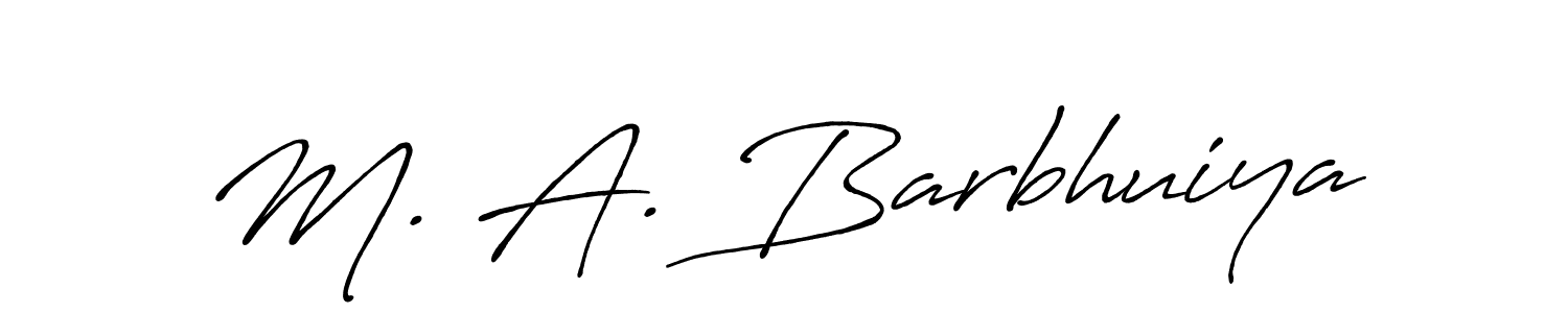 The best way (Antro_Vectra_Bolder) to make a short signature is to pick only two or three words in your name. The name M. A. Barbhuiya include a total of six letters. For converting this name. M. A. Barbhuiya signature style 7 images and pictures png