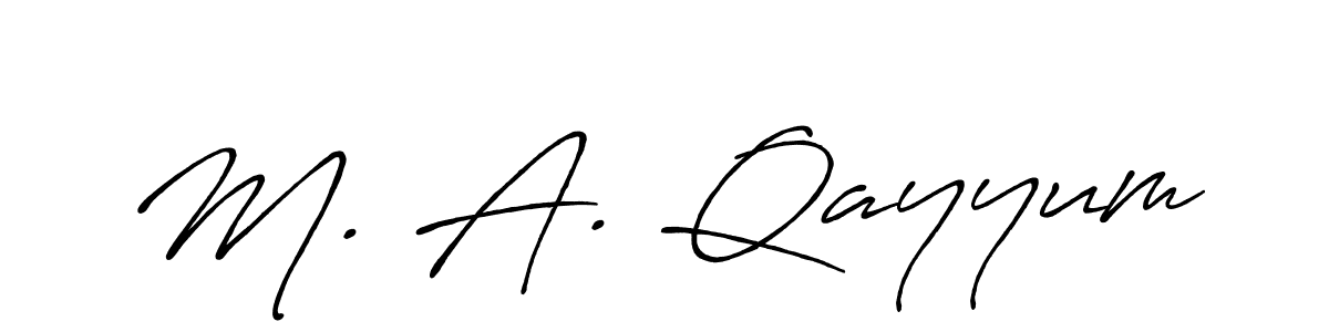 The best way (Antro_Vectra_Bolder) to make a short signature is to pick only two or three words in your name. The name M. A. Qayyum include a total of six letters. For converting this name. M. A. Qayyum signature style 7 images and pictures png