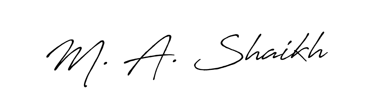 if you are searching for the best signature style for your name M. A. Shaikh. so please give up your signature search. here we have designed multiple signature styles  using Antro_Vectra_Bolder. M. A. Shaikh signature style 7 images and pictures png