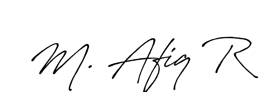 if you are searching for the best signature style for your name M. Afiq R. so please give up your signature search. here we have designed multiple signature styles  using Antro_Vectra_Bolder. M. Afiq R signature style 7 images and pictures png