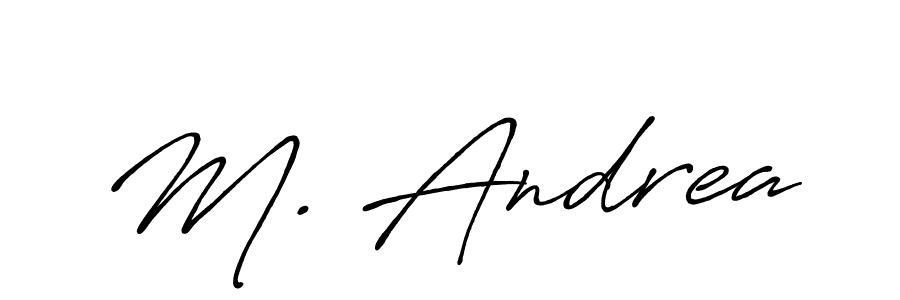 The best way (Antro_Vectra_Bolder) to make a short signature is to pick only two or three words in your name. The name M. Andrea include a total of six letters. For converting this name. M. Andrea signature style 7 images and pictures png