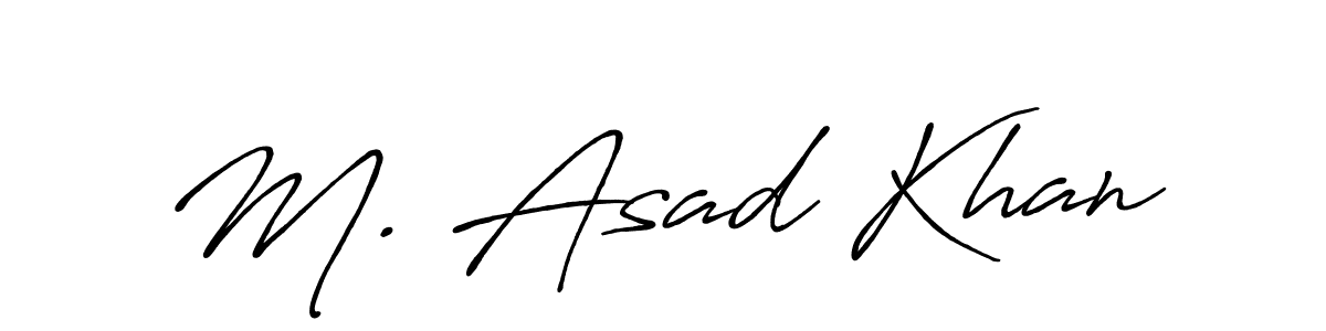 Similarly Antro_Vectra_Bolder is the best handwritten signature design. Signature creator online .You can use it as an online autograph creator for name M. Asad Khan. M. Asad Khan signature style 7 images and pictures png