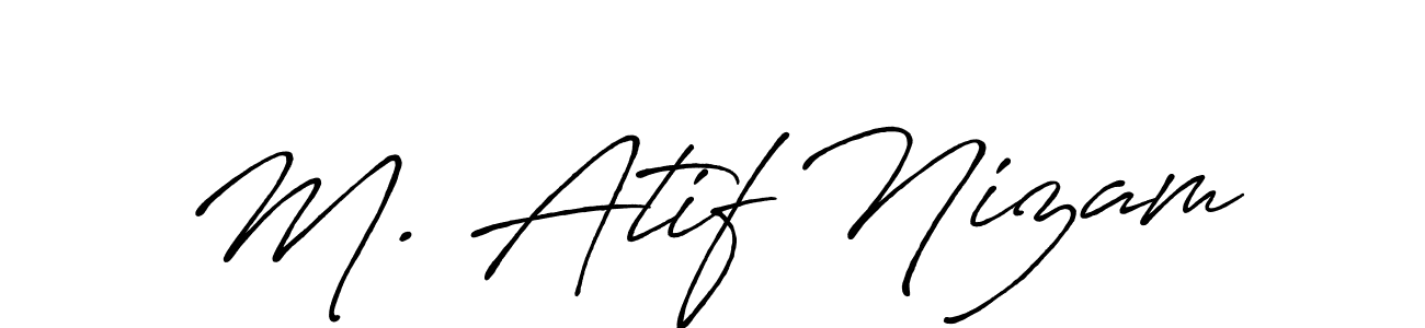 if you are searching for the best signature style for your name M. Atif Nizam. so please give up your signature search. here we have designed multiple signature styles  using Antro_Vectra_Bolder. M. Atif Nizam signature style 7 images and pictures png