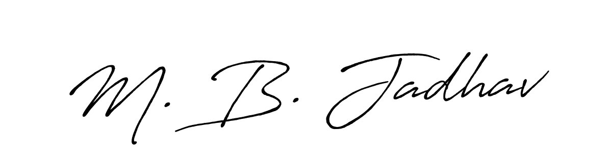 Use a signature maker to create a handwritten signature online. With this signature software, you can design (Antro_Vectra_Bolder) your own signature for name M. B. Jadhav. M. B. Jadhav signature style 7 images and pictures png