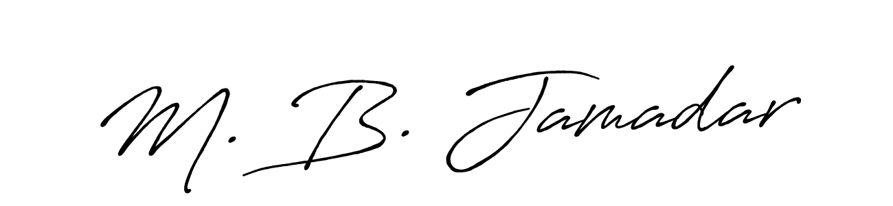 The best way (Antro_Vectra_Bolder) to make a short signature is to pick only two or three words in your name. The name M. B. Jamadar include a total of six letters. For converting this name. M. B. Jamadar signature style 7 images and pictures png