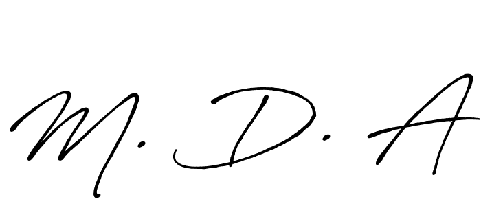 How to make M. D. A name signature. Use Antro_Vectra_Bolder style for creating short signs online. This is the latest handwritten sign. M. D. A signature style 7 images and pictures png