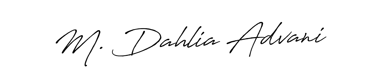 How to make M. Dahlia Advani name signature. Use Antro_Vectra_Bolder style for creating short signs online. This is the latest handwritten sign. M. Dahlia Advani signature style 7 images and pictures png