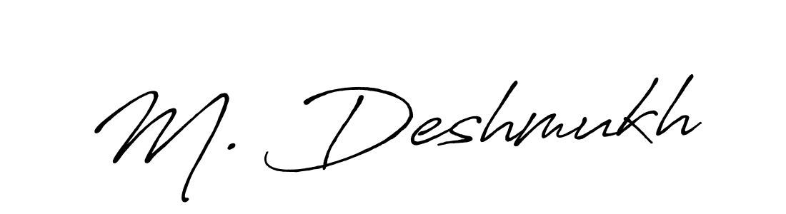 Use a signature maker to create a handwritten signature online. With this signature software, you can design (Antro_Vectra_Bolder) your own signature for name M. Deshmukh. M. Deshmukh signature style 7 images and pictures png