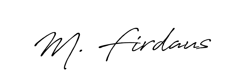 Similarly Antro_Vectra_Bolder is the best handwritten signature design. Signature creator online .You can use it as an online autograph creator for name M. Firdaus. M. Firdaus signature style 7 images and pictures png