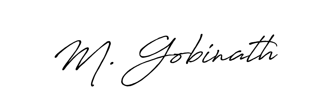 Use a signature maker to create a handwritten signature online. With this signature software, you can design (Antro_Vectra_Bolder) your own signature for name M. Gobinath. M. Gobinath signature style 7 images and pictures png