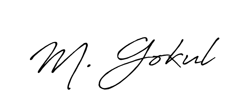 Create a beautiful signature design for name M. Gokul. With this signature (Antro_Vectra_Bolder) fonts, you can make a handwritten signature for free. M. Gokul signature style 7 images and pictures png