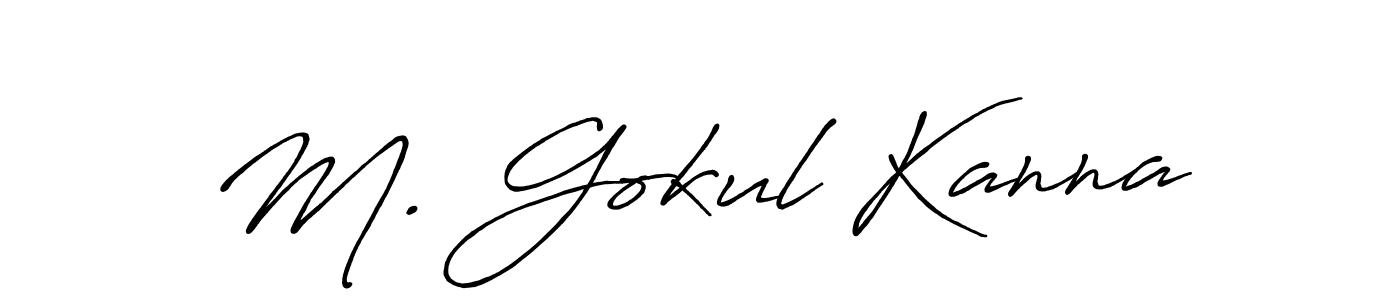 Make a beautiful signature design for name M. Gokul Kanna. With this signature (Antro_Vectra_Bolder) style, you can create a handwritten signature for free. M. Gokul Kanna signature style 7 images and pictures png