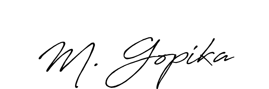 Also You can easily find your signature by using the search form. We will create M. Gopika name handwritten signature images for you free of cost using Antro_Vectra_Bolder sign style. M. Gopika signature style 7 images and pictures png