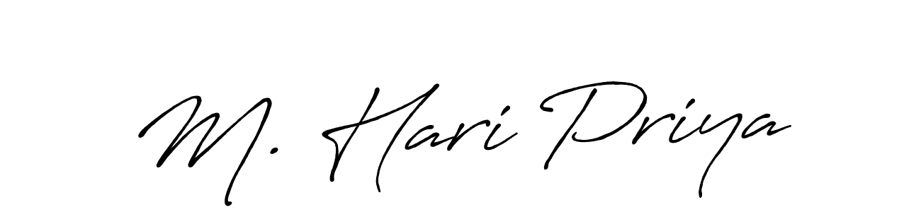 Design your own signature with our free online signature maker. With this signature software, you can create a handwritten (Antro_Vectra_Bolder) signature for name M. Hari Priya. M. Hari Priya signature style 7 images and pictures png