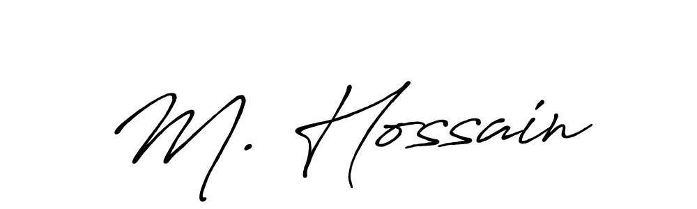 The best way (Antro_Vectra_Bolder) to make a short signature is to pick only two or three words in your name. The name M. Hossain include a total of six letters. For converting this name. M. Hossain signature style 7 images and pictures png
