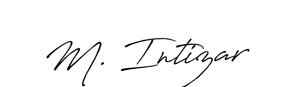 Use a signature maker to create a handwritten signature online. With this signature software, you can design (Antro_Vectra_Bolder) your own signature for name M. Intizar. M. Intizar signature style 7 images and pictures png