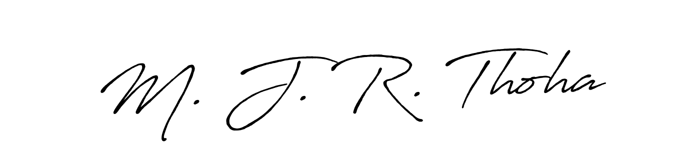 Make a beautiful signature design for name M. J. R. Thoha. With this signature (Antro_Vectra_Bolder) style, you can create a handwritten signature for free. M. J. R. Thoha signature style 7 images and pictures png