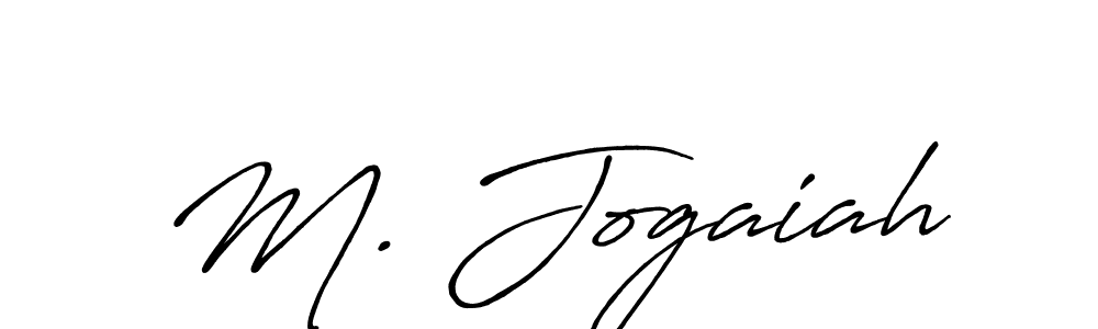 How to make M. Jogaiah name signature. Use Antro_Vectra_Bolder style for creating short signs online. This is the latest handwritten sign. M. Jogaiah signature style 7 images and pictures png