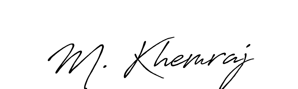 Use a signature maker to create a handwritten signature online. With this signature software, you can design (Antro_Vectra_Bolder) your own signature for name M. Khemraj. M. Khemraj signature style 7 images and pictures png