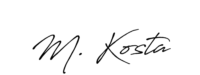 How to make M. Kosta name signature. Use Antro_Vectra_Bolder style for creating short signs online. This is the latest handwritten sign. M. Kosta signature style 7 images and pictures png