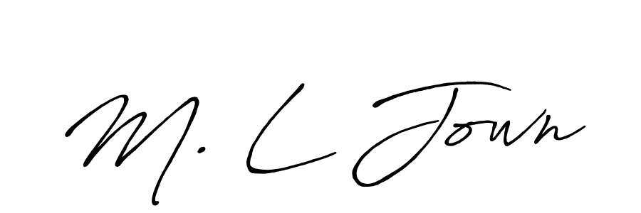 M. L Jown stylish signature style. Best Handwritten Sign (Antro_Vectra_Bolder) for my name. Handwritten Signature Collection Ideas for my name M. L Jown. M. L Jown signature style 7 images and pictures png