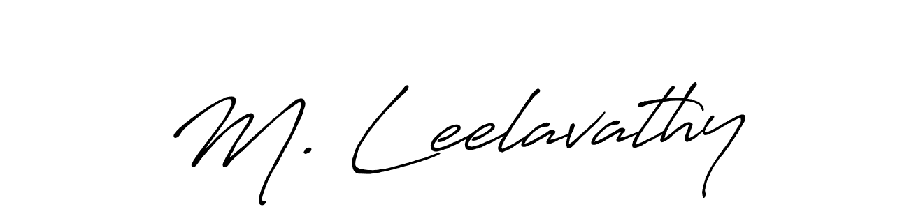 The best way (Antro_Vectra_Bolder) to make a short signature is to pick only two or three words in your name. The name M. Leelavathy include a total of six letters. For converting this name. M. Leelavathy signature style 7 images and pictures png