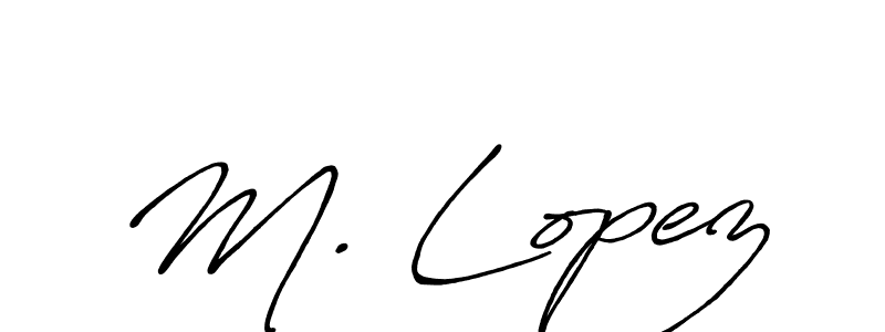 How to make M. Lopez signature? Antro_Vectra_Bolder is a professional autograph style. Create handwritten signature for M. Lopez name. M. Lopez signature style 7 images and pictures png