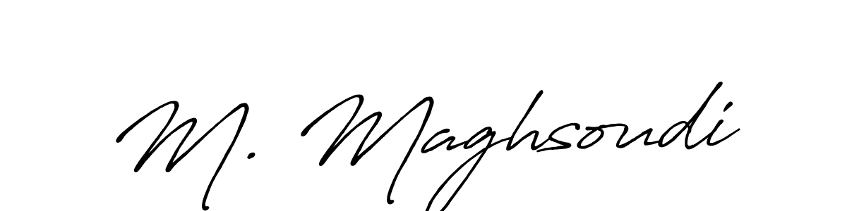 Use a signature maker to create a handwritten signature online. With this signature software, you can design (Antro_Vectra_Bolder) your own signature for name M. Maghsoudi. M. Maghsoudi signature style 7 images and pictures png