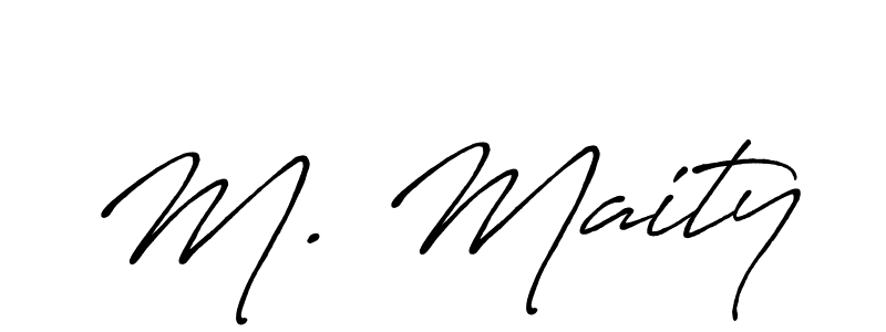 Create a beautiful signature design for name M. Maity. With this signature (Antro_Vectra_Bolder) fonts, you can make a handwritten signature for free. M. Maity signature style 7 images and pictures png