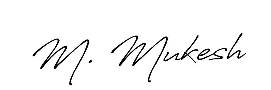 The best way (Antro_Vectra_Bolder) to make a short signature is to pick only two or three words in your name. The name M. Mukesh include a total of six letters. For converting this name. M. Mukesh signature style 7 images and pictures png