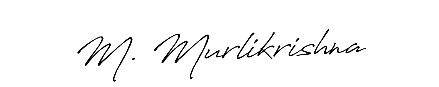 How to make M. Murlikrishna name signature. Use Antro_Vectra_Bolder style for creating short signs online. This is the latest handwritten sign. M. Murlikrishna signature style 7 images and pictures png