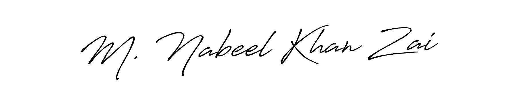 The best way (Antro_Vectra_Bolder) to make a short signature is to pick only two or three words in your name. The name M. Nabeel Khan Zai include a total of six letters. For converting this name. M. Nabeel Khan Zai signature style 7 images and pictures png