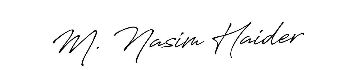 if you are searching for the best signature style for your name M. Nasim Haider. so please give up your signature search. here we have designed multiple signature styles  using Antro_Vectra_Bolder. M. Nasim Haider signature style 7 images and pictures png