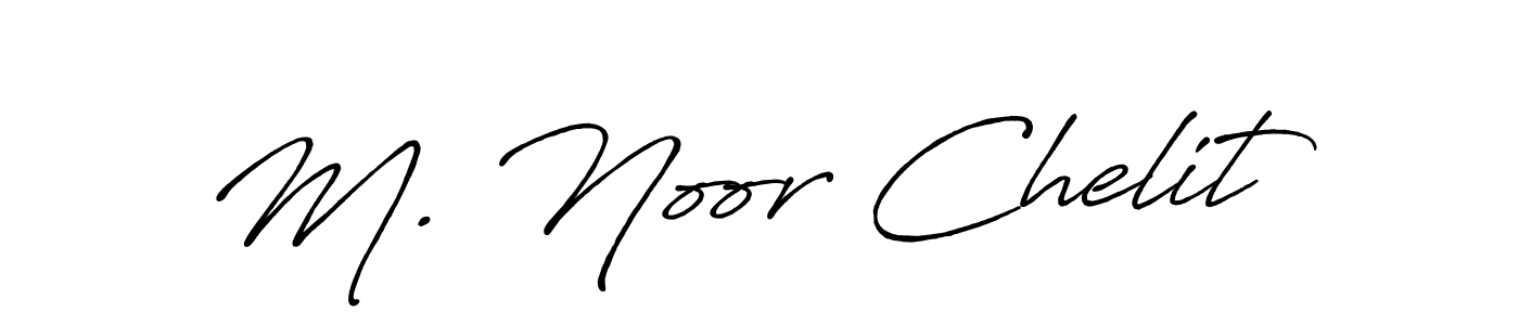 Design your own signature with our free online signature maker. With this signature software, you can create a handwritten (Antro_Vectra_Bolder) signature for name M. Noor Chelit. M. Noor Chelit signature style 7 images and pictures png