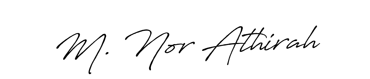 How to make M. Nor Athirah name signature. Use Antro_Vectra_Bolder style for creating short signs online. This is the latest handwritten sign. M. Nor Athirah signature style 7 images and pictures png