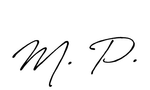 Design your own signature with our free online signature maker. With this signature software, you can create a handwritten (Antro_Vectra_Bolder) signature for name M. P.. M. P. signature style 7 images and pictures png