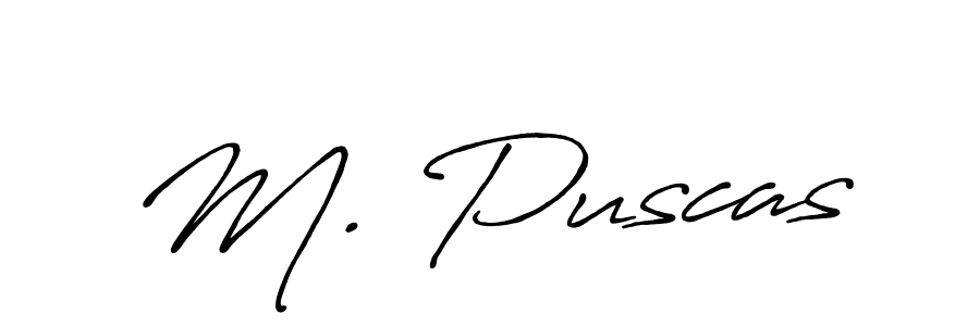 How to make M. Puscas name signature. Use Antro_Vectra_Bolder style for creating short signs online. This is the latest handwritten sign. M. Puscas signature style 7 images and pictures png