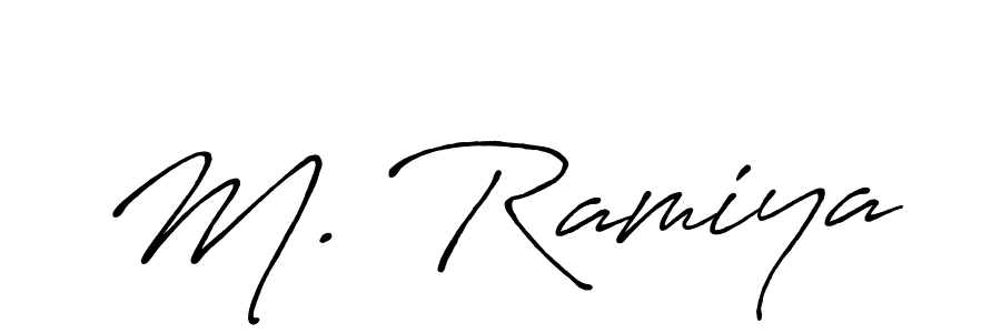 Make a beautiful signature design for name M. Ramiya. With this signature (Antro_Vectra_Bolder) style, you can create a handwritten signature for free. M. Ramiya signature style 7 images and pictures png